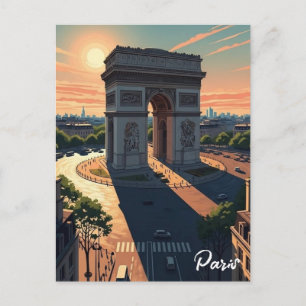 Paris Arc de Triomphe Ansichtkaart Briefkaart