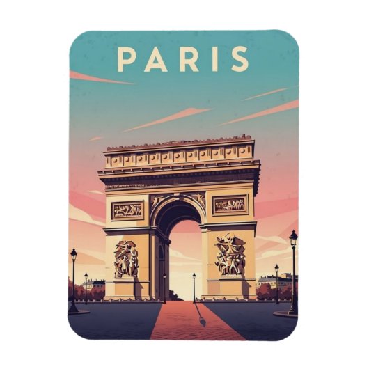 Paris Arc de Triomphe Ansichtkaart Magneet (Verticaal)