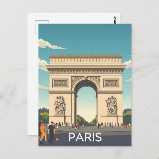 Paris Arc de Triomphe Briefkaart (Voorkant / Achterkant)