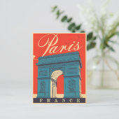 Paris Arc de Triomphe France vintage travelage Briefkaart (Staand voorkant)