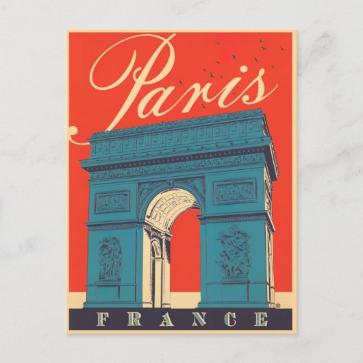 Paris Arc de Triomphe France vintage travelage Briefkaart (Voorkant)