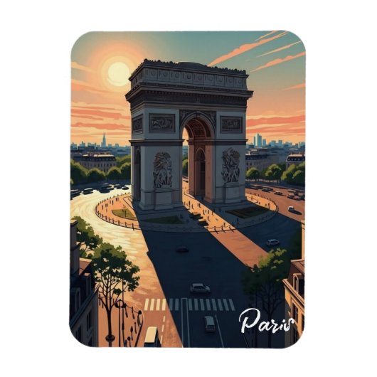 Paris Arc de Triomphe Postcard Magneet (Verticaal)