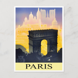 Paris Arc de Triomphe vintage Briefkaart
