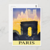 Paris Arc de Triomphe vintage Briefkaart (Voorkant / Achterkant)