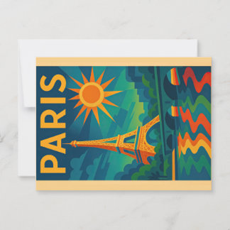 Paris Art Deco-ansichtkaart Briefkaart