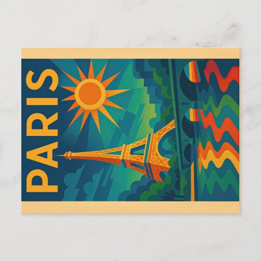 Paris Art Deco-ansichtkaart Briefkaart (Voorkant)
