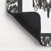 Paris art deco damast  zwarte kroonluchter muismat (Hoek)