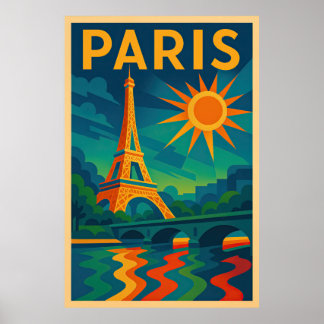 Paris Art Deco Reisposter – Eiffeltoren jaren 20  Poster