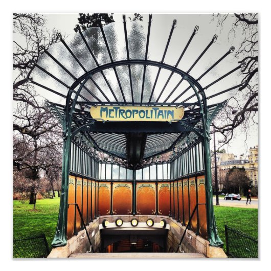 Paris Art Nouveau Hector Guimard Foto Afdruk (Voorkant)
