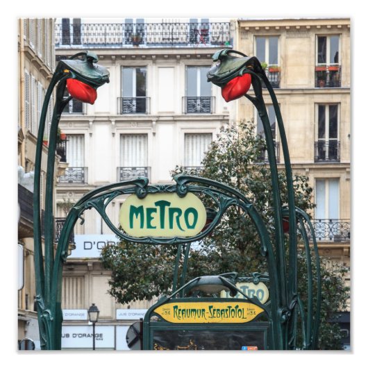 Paris Art Nouveau Metro - Foto Afdruk (Voorkant)