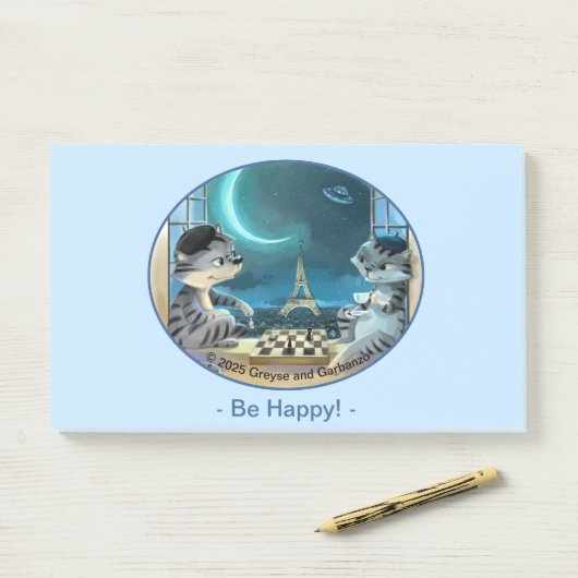 Paris at Night Notes 10" x 6" - Blij (Op bureau)