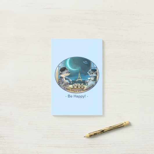 Paris at Night Notes 4" x 6" - Blij (Op bureau)