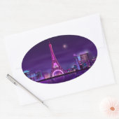 Paris at night ovale sticker (Envelop)