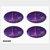 Paris at night ovale sticker (Vel)