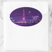 Paris at night ovale sticker (Tas)
