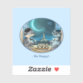 Paris at Night Vinyl Sticker - Happy (Diversen)