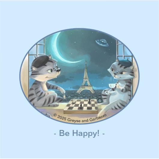 Paris at Night Vinyl Sticker - Happy (Diversen) (Voorkant)