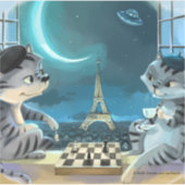 Paris at Night Vinyl Sticker (verschillende maten) (Voorkant)