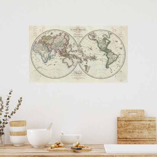 Paris Atlas Map Poster (Keuken)