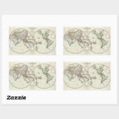 Paris Atlas Map Rechthoekige Sticker (Vel)