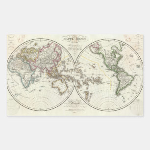 Paris Atlas Map Rechthoekige Sticker