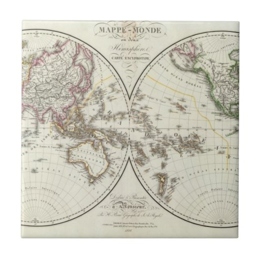 Paris Atlas Map Tegeltje (Voorkant)