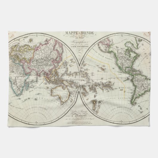 Paris Atlas Map Theedoek (Horizontaal)