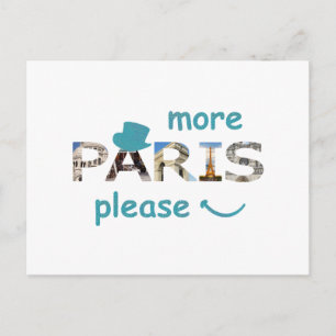 Paris Attracties Meer Parijs Alsjeblieft Blauwe Gl Briefkaart