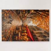 Paris Autumn Café Street – Warm Fall Puzzle Legpuzzel (Horizontaal)