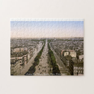 Paris Avenue Des Champs Elysses, Frankrijk c1900 Legpuzzel