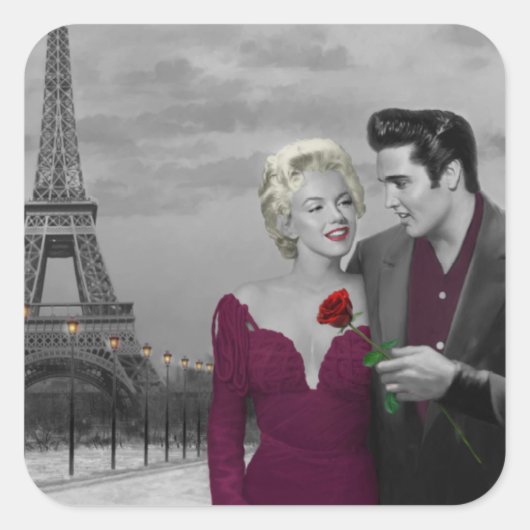 Paris B&W Vierkante Sticker (Voorkant)