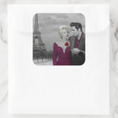 Paris B&W Vierkante Sticker (Tas)