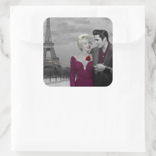 Paris B&W Vierkante Sticker (Tas)