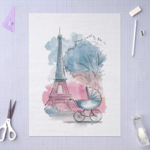 Paris Baby Borrel Eiffeltoren Geslachtsneutraal Tissuepapier