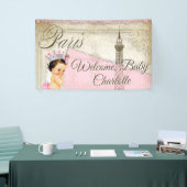 Paris Baby Girl Baby shower Banner (Beurs)