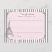 Paris Baby shower Advice Card voor moeder Advieskaart (Voorkant)