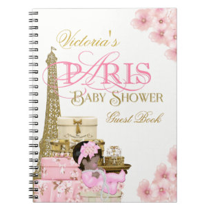 Paris Baby shower Guest Book Notitieboek