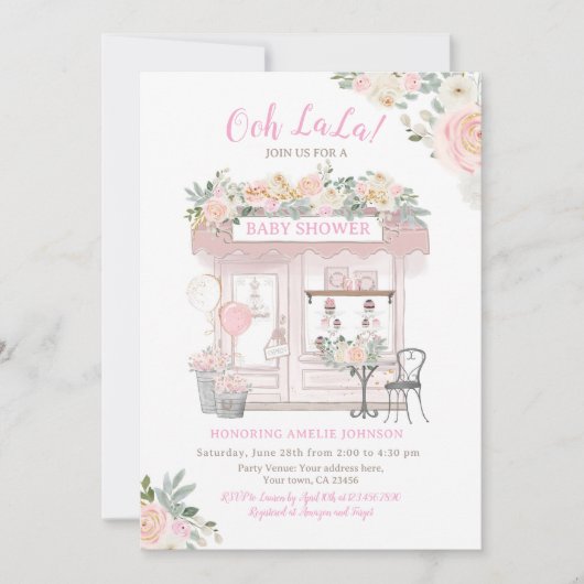 Paris Baby Shower Kaart (Voorkant)