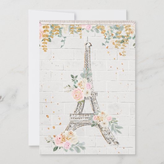 Paris Baby Shower Kaart (Achterkant)