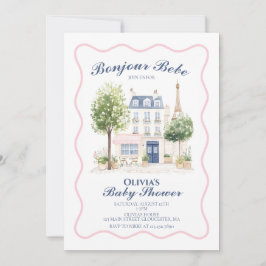 Paris Baby Shower Parijse Cafe Thee Feestje Kaart