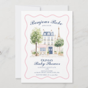 Paris Baby Shower Parijse Cafe Thee Feestje Kaart