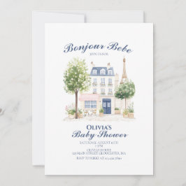 Paris Baby Shower Parijse Café Theepartij Kaart