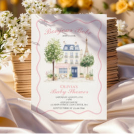 Paris Baby Shower Parijse Café Theepartij Kaart