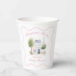 Paris Baby Shower Parijse Café Theepartij Papieren Bekers