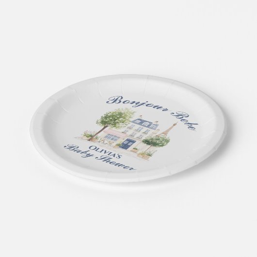 Paris Baby Shower Parisian Cafe Tea Party Papieren Bordje (Gekanteld)