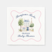 Paris Baby Shower Parisian Cafe Tea Party Servet (Voorkant)
