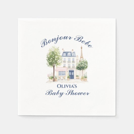 Paris Baby Shower Parisian Cafe Tea Party Servet (Voorkant)