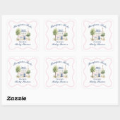 Paris Baby Shower Parisian Cafe Tea Party Vierkante Sticker (Vel)