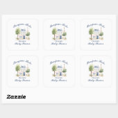 Paris Baby Shower Parisian Cafe Tea Party Vierkante Sticker (Vel)