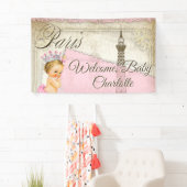 Paris Baby Shower Vlag Spandoek (Insitu)